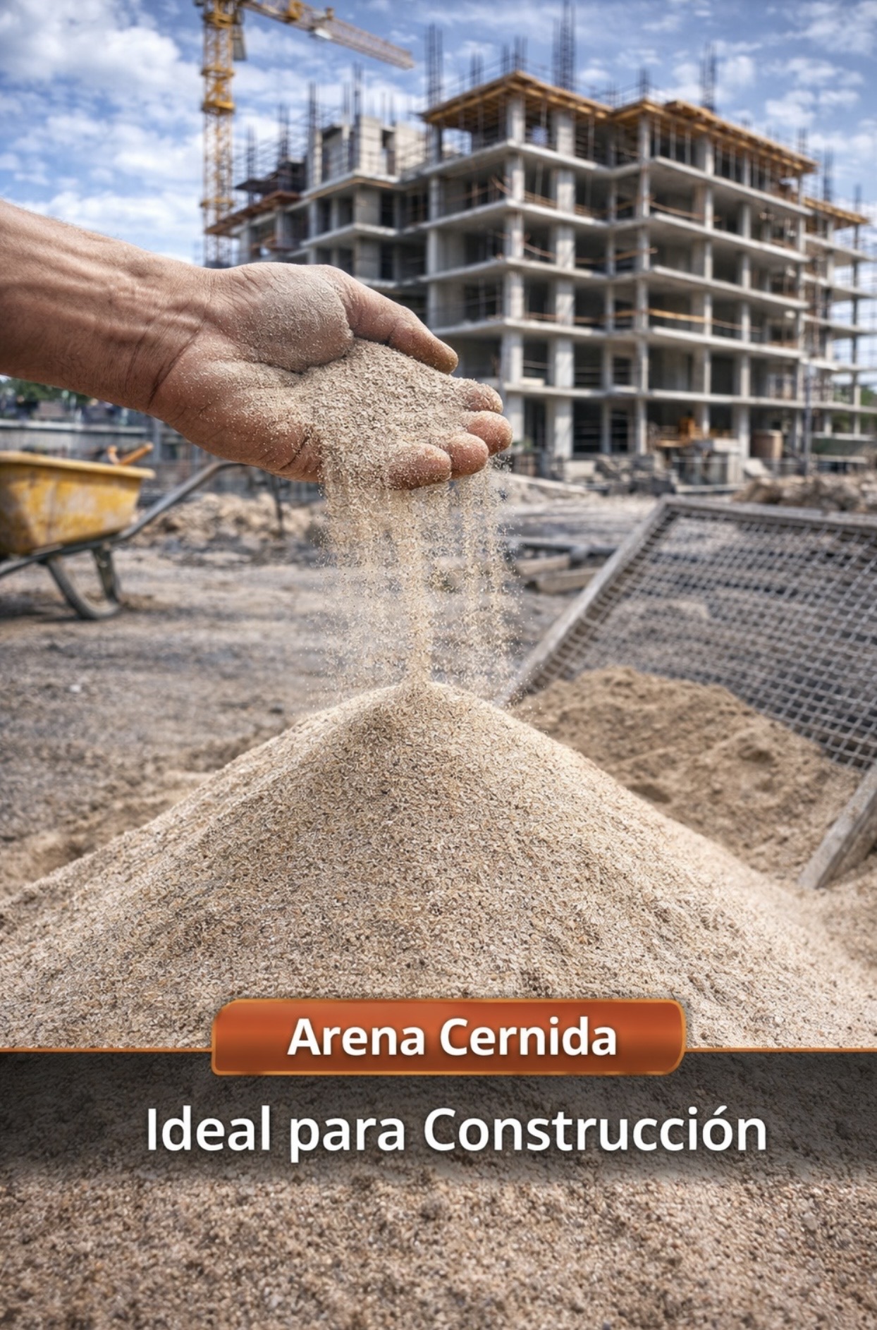 Arena Cernida, ideal para construcción.